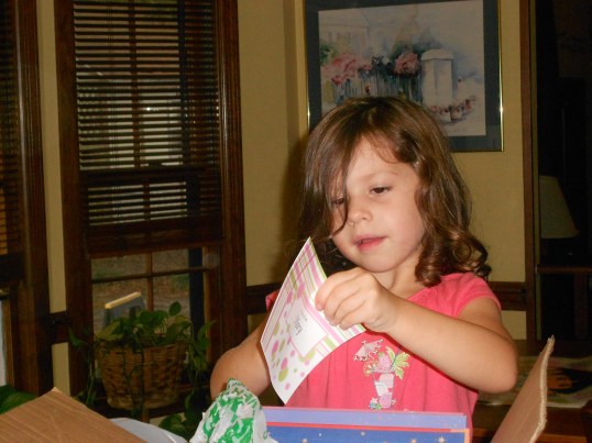 Opening a card from a special Grandmother