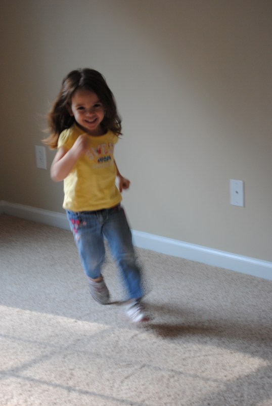 Skylar got to run around in her new room already