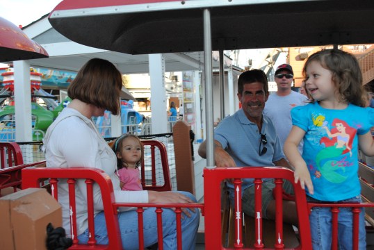 Riding the train through the park