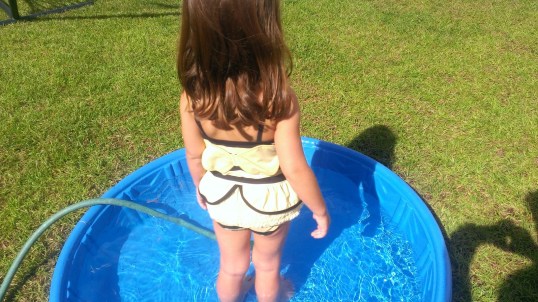 Can you see the little wings on her Bee swimsuit?
