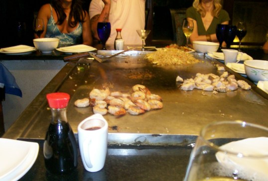 Grande shrimp at Sandal's Regency's Japanese restaurant