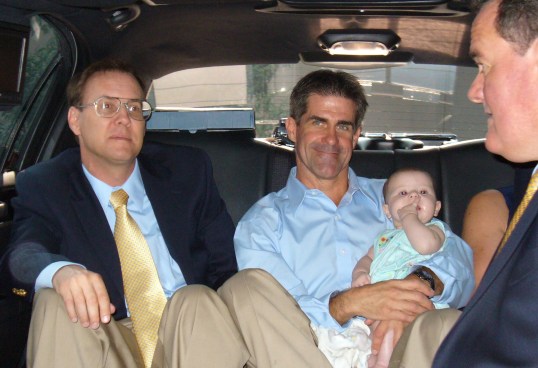 Riding in the back of a limo at 3 months...you'll never guess where we are going?