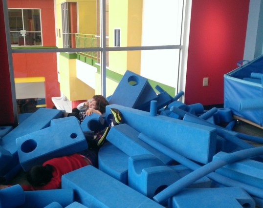 Having fun with the giant foam Legos