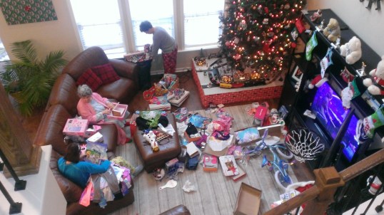 Santa Clause residue all over the living room...