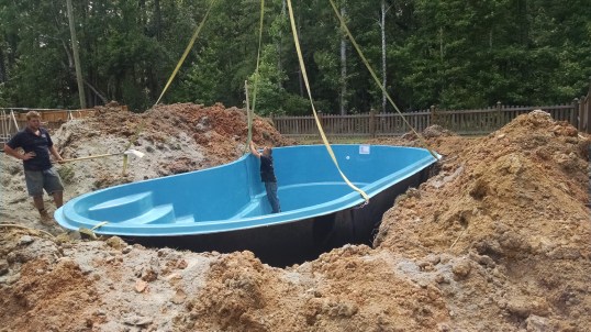 leveling the pool. I didn't plan on my backyard quite looking like this!