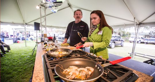 A famous local chef, bob Waggoner, whips up some snacks. https://www.youtube.com/watch?v=i3irEro0k2U