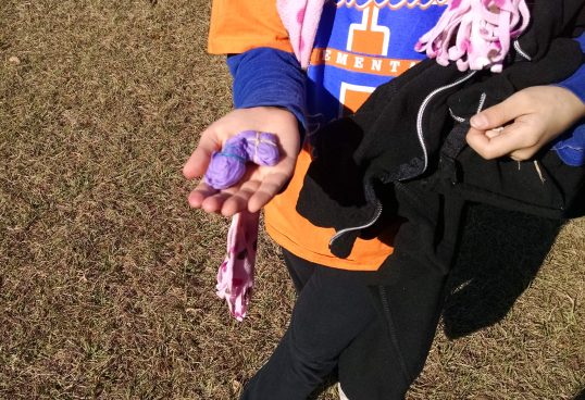 Our Indigo cotton balls we made..