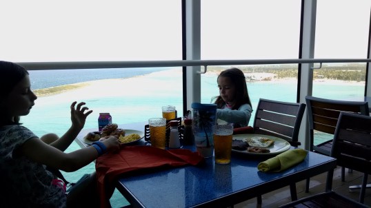 Breakfast as we dock at Castaway Cay